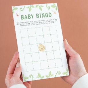Grönten Bingo-spel för spädbarnsskor för Cute Dino Flygblad