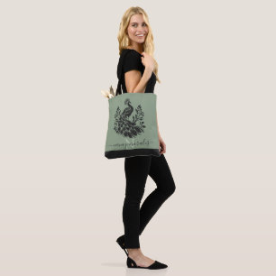 Grönten Black peace modern calligraphy sage back Tygkasse