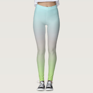 Grönten Blått Rosa för Bright Pastel Färg-övertoni Leggings