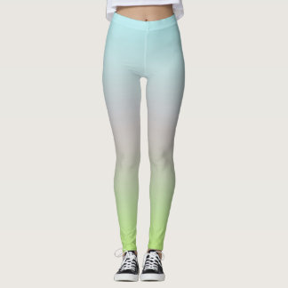 Grönten Blått Rosa för Bright Pastel Färg-övertoni Leggings