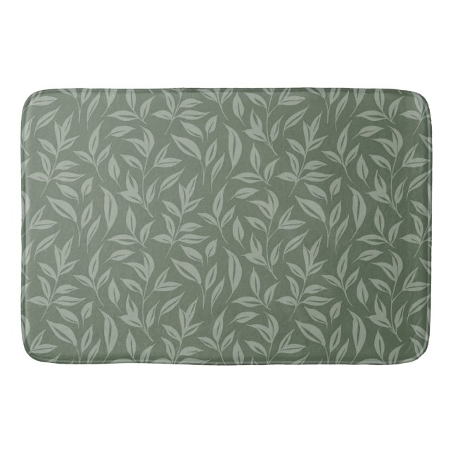 Grönten blommigt Sage Badrumsmatta (Framsidan)