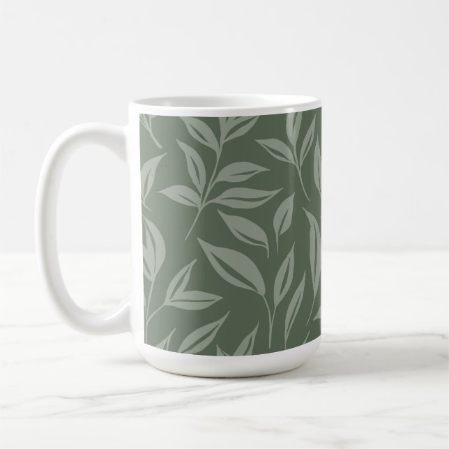 Grönten blommigt Sage Kaffemugg (Vänster)
