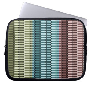 Grönten Blue Gult Red Snyggt Modern Chic Mönster Laptop Fodral