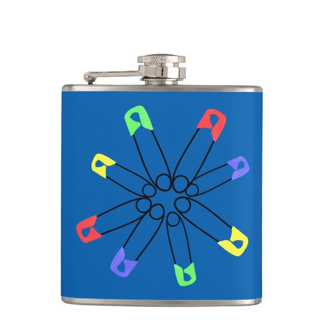 Grönten Blue Rainbow Safety Pin Solidarity Gult Fickplunta (Framsidan)