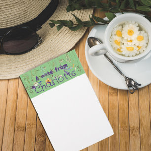 Grönten Boho Land vildblomsterfärgning Brevpapper