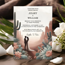 Grönten Boho Löv Desert Cacti Succulent Bröllop