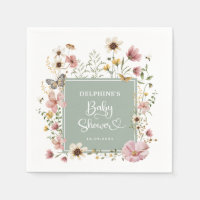 Grönten Boho Wildblomma Flicka Shower för matriser
