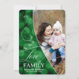 Grönten Bokeh Julfoto Hol Kärlek i familjen Julkort