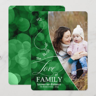 Grönten Bokeh Julfoto Hol Kärlek i familjen Julkort