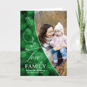 Grönten Bokeh Julfoto Kärlek i familjen Helgkort