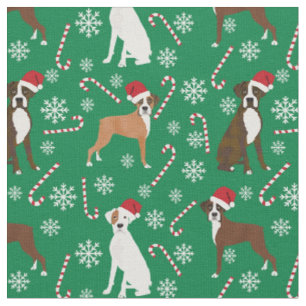 grönten Boxer hund candy cane Tyg