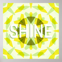 Grönten Bright Sunny Gult Shine Star Motivational Poster
