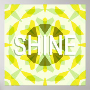 Grönten Bright Sunny Gult Shine Star Motivational Poster