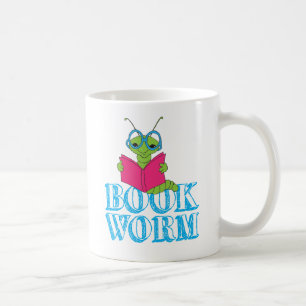 Grönten Brilliant Tecknad Bookworm Bok Mask Kaffemugg