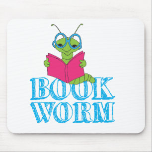 Grönten Brilliant Tecknad Bookworm Bok Mask Musmatta
