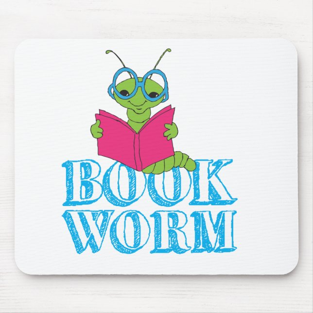 Grönten Brilliant Tecknad Bookworm Bok Mask Musmatta (Framsidan)