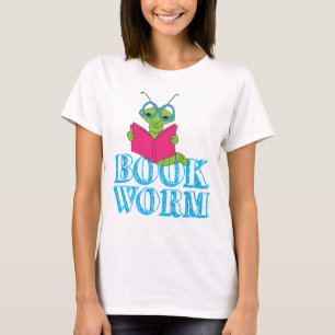 Grönten Brilliant Tecknad Bookworm Bok Mask Tee Shirt