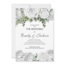 Grönten Bröllop i den moderna Eleganten Vita Blomm