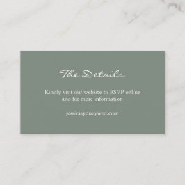 Grönten Bröllop webbplats för  av minimalistisk Mö Tilläggskort