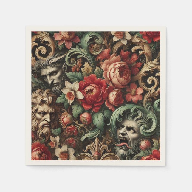 Grönten Brothers - Gothic Blommigt Pillow Pappersservett (Framsidan)