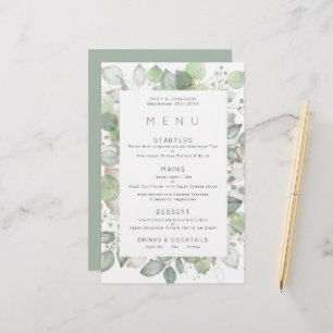 Grönten Budget Foliage Ram Bröllop Menu