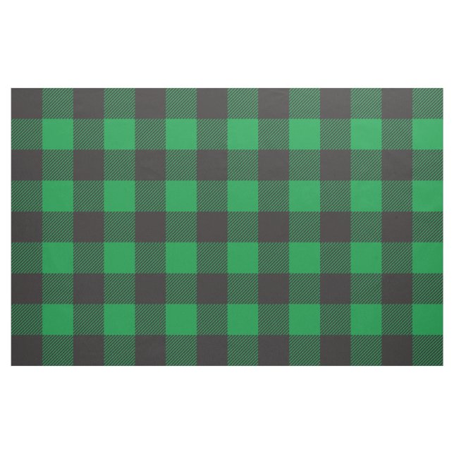 Grönten Buffalo plaid Check Mönster Black Tyg (Fat Quarter)