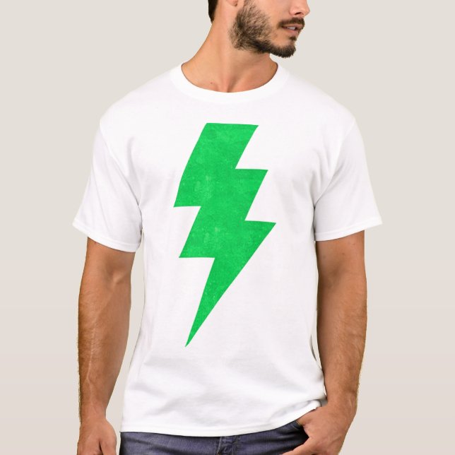Grönten Bult T-ShirtLightning Bult T Shirt (Framsida)