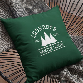 Grönten Cabin Family Namn Forest Kudde