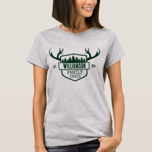 Grönten Cabin Family Namn Forest T Shirt
