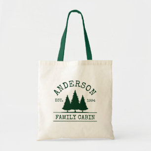 Grönten Cabin Family Namn Forest Tygkasse