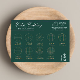 Grönten Cake Caking Caking CEG Runda Bröllop Anteckningskort