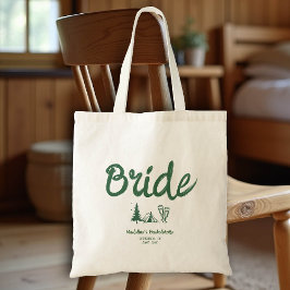 Grönten Camp Bachelorette Bride Hand plockade Writ Tygkasse
