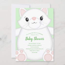Grönten Cat Baby Shower Kattunge Inbjudningar
