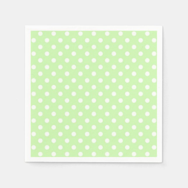 Grönten Celery och White Polka Dot Mönster Pappersservett (Framsidan)