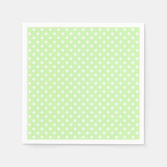 Grönten Celery och White Polka Dot Mönster Pappersservett (Framsidan)