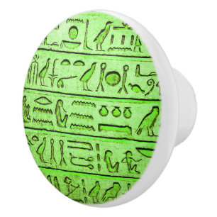 Grönten Ceramic Knob, gammal egyptisk hieroglyfer Knopp