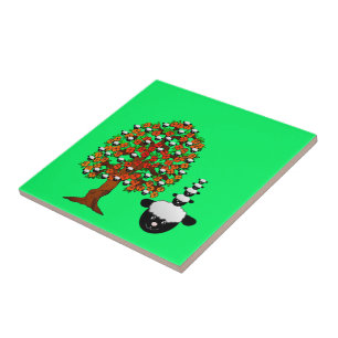 Grönten Ceramic Tile Sheep Träd Kakelplatta