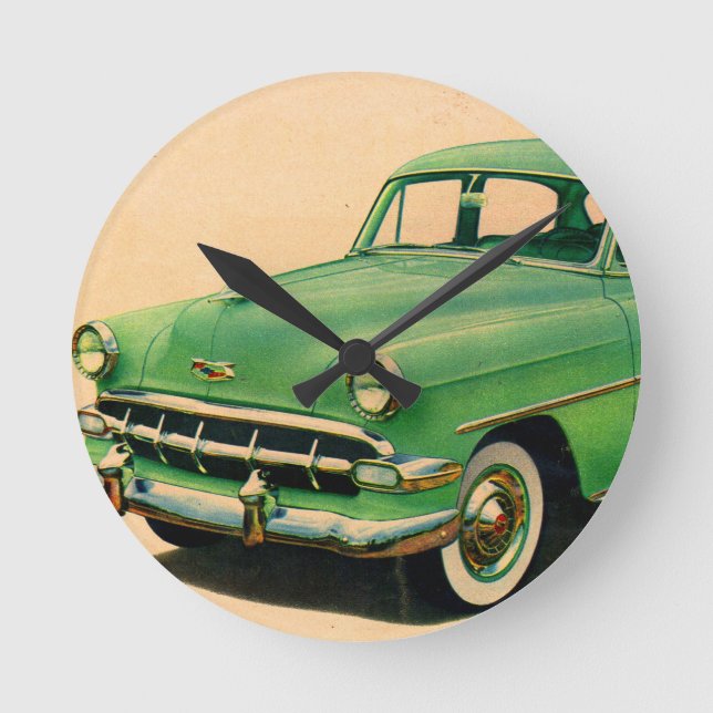 grönten Chevy 1950 Rund Klocka (Framsida)