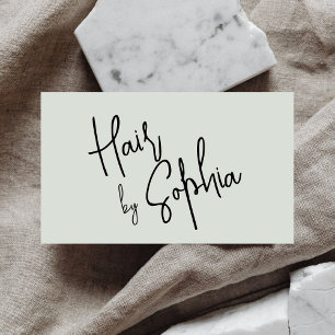 Grönten chic Script Hair Stylist Sage Visitkort