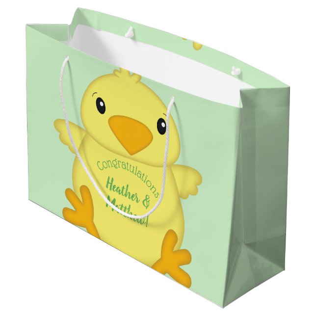 Grönten chick Baby Shower (Baksidan Vinklad)