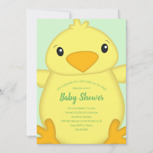 Grönten chick Baby Shower Inbjudningar