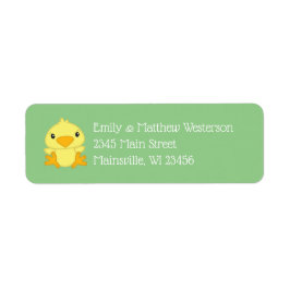 Grönten chick Baby Shower Returadress Etikett