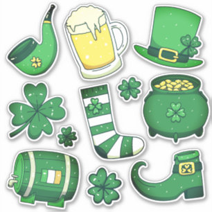 Grönten Craft för Roligt på St. Patrick-Day Klistermärken
