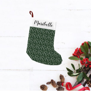Grönten Crochet Krok Skriv ut eget namn/Färg-crawl Liten Julstrumpa