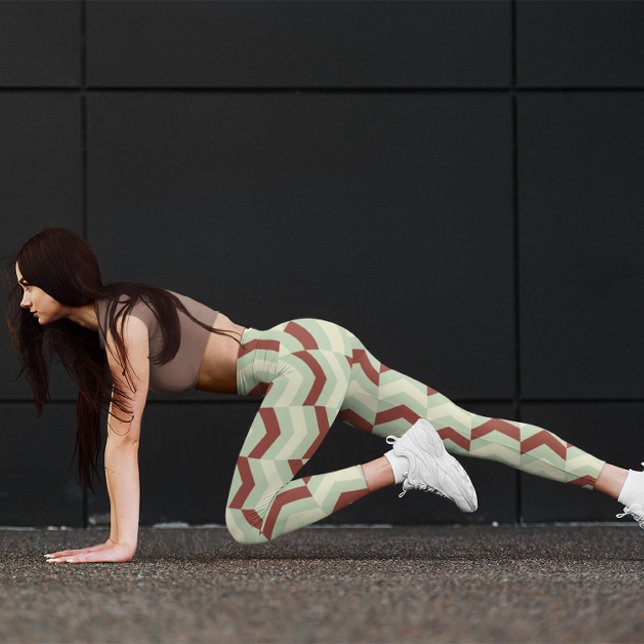 Grönten Cute Brick Chevron Workout Leggings (Skapare uppladdad)