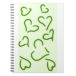 Grönten Cute Hearts Anteckningsbok