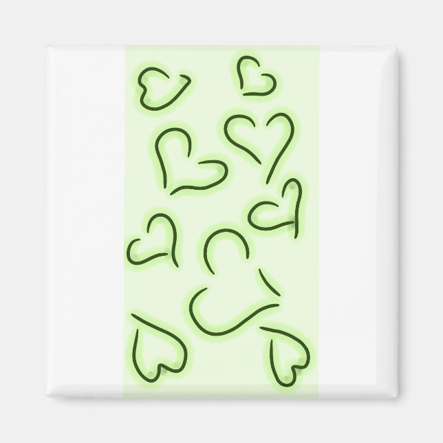 Grönten Cute Hearts Magnet (Framsidan)