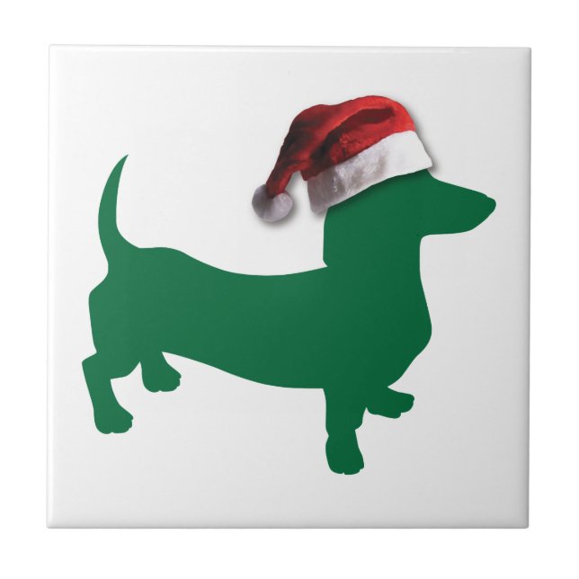 Grönten Dachshund Kakelplatta (Framsidan)