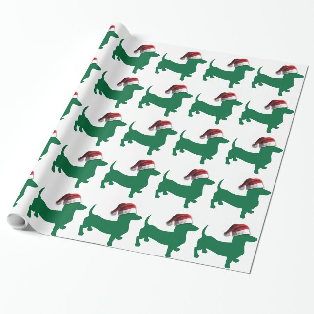 Grönten Dachshund Presentpapper (Utrullad)