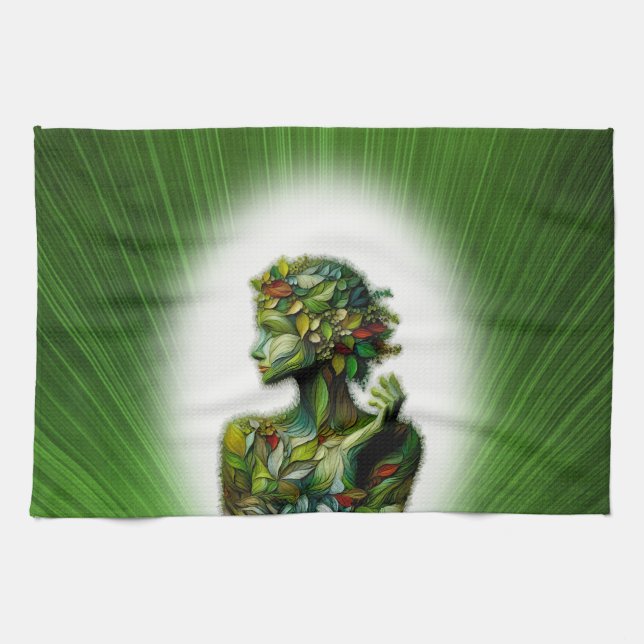 Grönten Dam Kökshandduk (Horisontell)